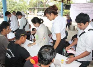 Students are tested for drugs at the “Non-Formal Education (NFE) Students Away From Drugs” event.