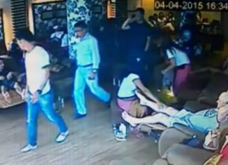 The alleged extortionists were caught on the massage shop’s CCTV cameras.