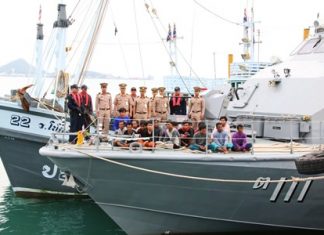 Naval authorities intercepted two fishing boats operating without a Thai captain - a violation of Thailand’s labor law.