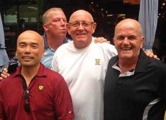 Mike Omiya, John Emmerson, John Hutt and Kenny Grimes back at the club.