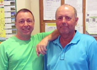 Tom Herrington (left) with Bob Watson.