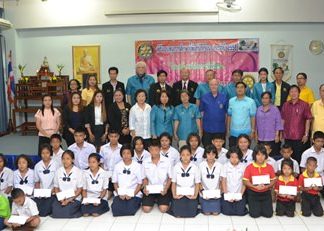 The Rotary Club of Pattaya handed out 140,000 baht in scholarships to 70 children - 55 scholarships to students in 11 Pattaya schools, and 15 more to students at the Redemptorist Vocational School for Persons with Disabilities.