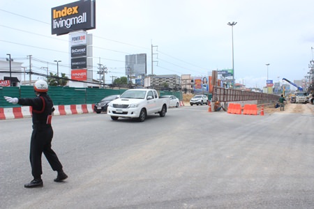 Traffic along Sukhumvit was redirected in July, then reopened, but the detour will return in the same spot Aug. 17-30.