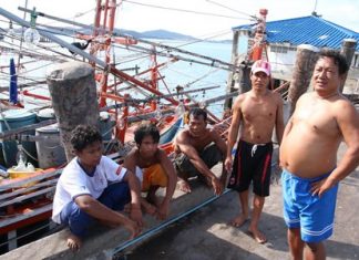 Pairoj Saeheng, 43, owner of the Chokmontree 3 fishing boat called on authorities to find the police impersonators who extorted money from his crew.