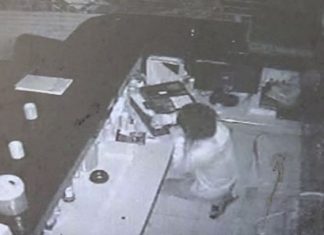 CCTV inside the Buddy Bar in Moo 12 captured images of a thief during a burglary in progress.