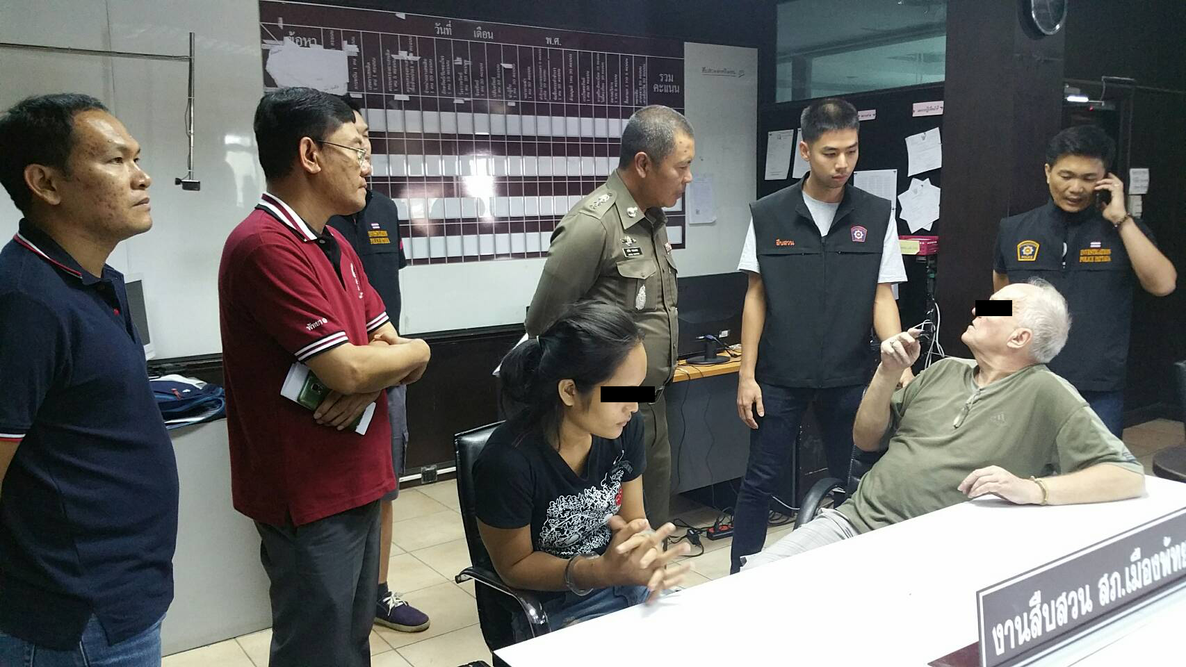 Arne Nielsen (right) was arrested for allegedly hiring an underage boy for sex, and Somboon Supasaen (left) was charged with robbing a Briton in December.