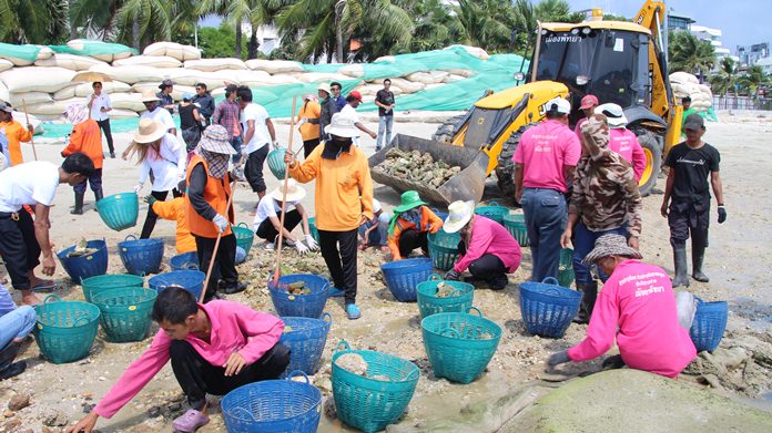 Pattaya picked up after the huge crowds of Labor Day weekend with a May 3 beach cleanup.