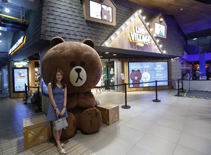 Thailand’s most popular text-messaging service opened its doors to the public with an extravagant digital theme park called Line Village Bangkok. (AP Photo/Sakchai Lalit)