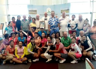 Khao Kheow caddies pose with Tara Court Golf organizers at the conclusion of the 5th annual Jaa Memorial Cup.