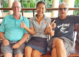 Brian Parish (left) and Andre Van Dyk (right) with one of BJ Holiday Lodge’s finest.