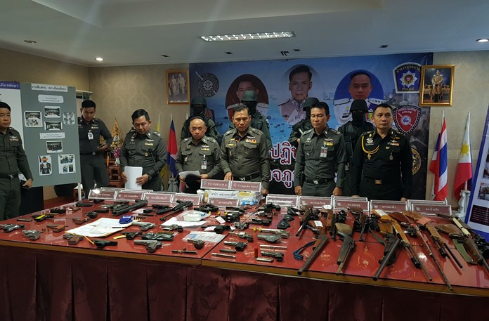 A crime sweep throughout Chonburi netted over 180 arrests, along with drugs and guns.