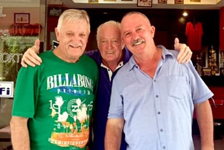 Jim Bell (right) with George Jackson and John Player.