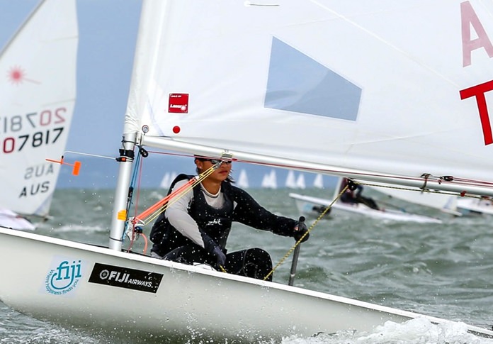 Janisara Romanyk sails to gold at the 2018 Oceania & Australia Laser National Championships in Queensland, Australia. (Photo/Royal Queensland Yacht Swuadron)