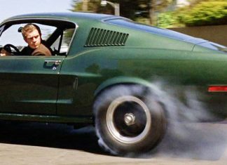 Steve McQueen and his Bullitt Mustang.