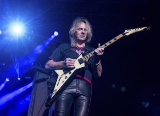 In this Oct. 24, 2015 file photo, Glenn Tipton of Judas Priest performs in San Bernardino, Calif. (Photo by Paul A. Hebert/Invision/AP)