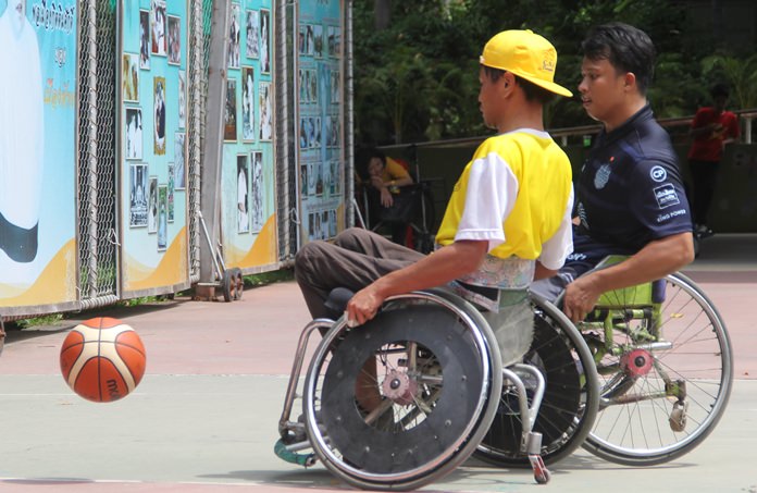 The final of the wheelchair basketball competition.