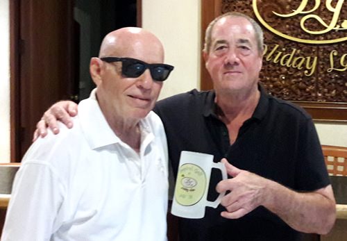 Monthly mug winner Alan Sullivan (right) with event sponsor Bill Jones.