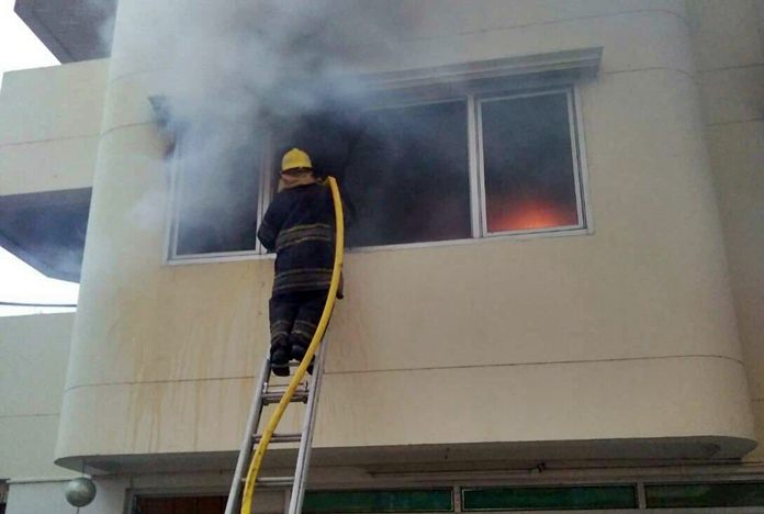 No one was injured when a fire destroyed a Sivalai City Place apartment in South Pattaya.