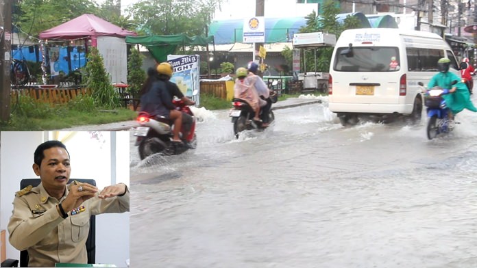 Sanitation Chief Berkchai Ninpan (inset) says Nongprue is well prepared for the rainy season finale.