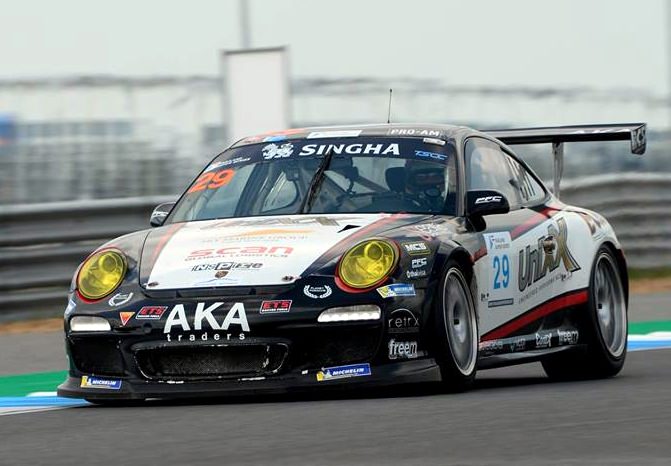 Thomas Raldorf of Denmark drives the TR-Motorsports Porsche 911 at the Chang International Circuit in Buriram, Sunday, Oct. 28. (Photo/Thailand Super Series)