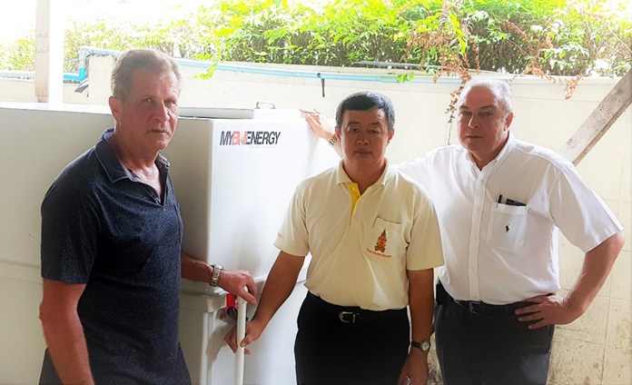 Delivering the Biogas installation at the Thai Garden Resort is Rudi Paflitschek, managing director of MYBIOENERGY, with the hotel’s chief engineer Teerachon, and General Manager Rene Pisters.