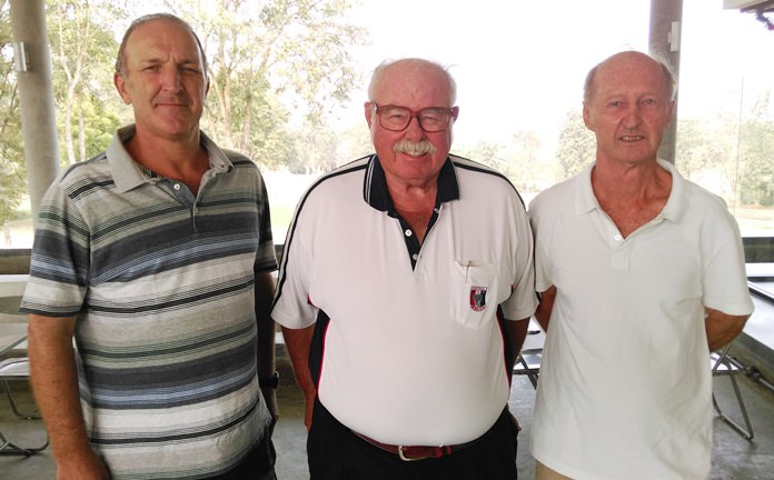 Rob Brown (from left) poses with Dave Richardson and Daryl Evans.