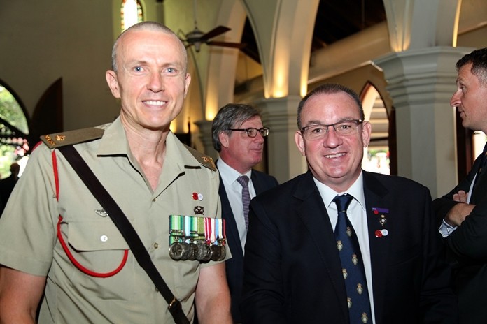 Australian Defence Attaché and Mark Bowling (right), President of the Royal British Legion Thailand.