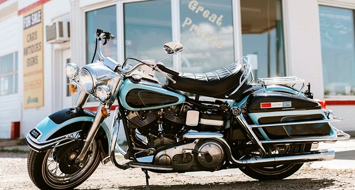 Elvis’s 1976 Harley Davidson FLH 1200 Electra Glide.