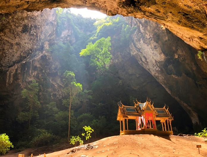 The royal pavilion drenched in sunlight inside the Phraya Nakhon Cave located in Thailand's Khao Sam Roi Yot National Park. Its lush hiking trails, wetlands and mangrove forests make Khao Sam Roi Yot National Park a weekend adventure worthy of topping your Thailand to-do list. (AP Photo/Nicole Evatt)