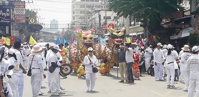 The annual Vegetarian Festival is being held this week throughout Thailand. The festivities began locally last weekend with a parade and ceremony to invite Chinese gods to the party. The 10-day event hosted by the Sawangboriboon Thammasathan Foundation at the Sein Sua Vegetarian Temple in Naklua, continues until Oct. 8. During the week, participants are encouraged to eat only vegetables and vegetable products and eschew all meat, dairy and seafood, as well as refrain from killing any animals. 