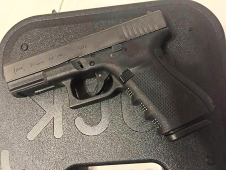 During his arrest, police found a 9 mm semiautomatic.