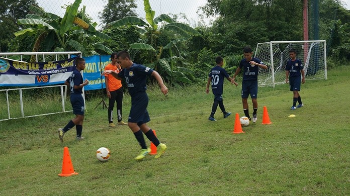 Youths participating in the selection process show off their abilities in basic football skills, dribbling, possession, shooting, goal keeping, and playing fast.