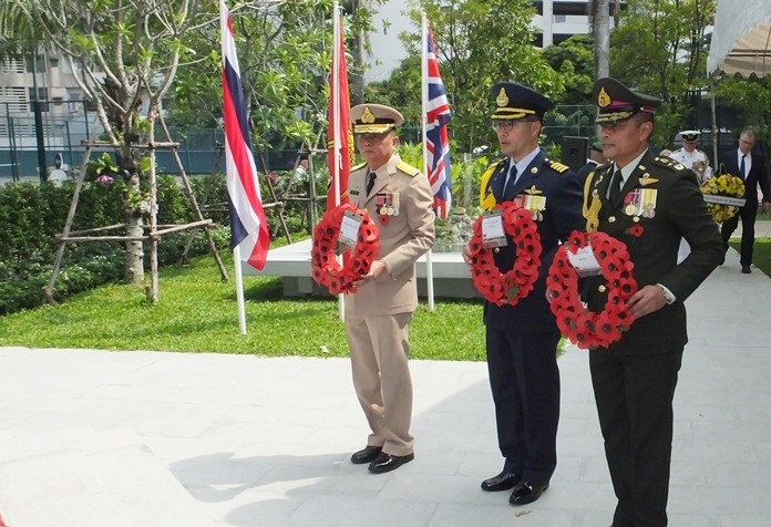 Thai military representatives joined the Remembrance Service to pay their respects.