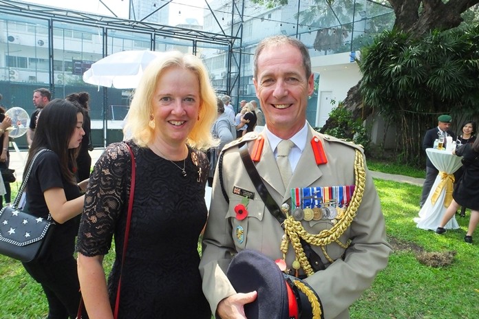 Kimberley with husband, Defence Attaché Colonel Roger Lewis.