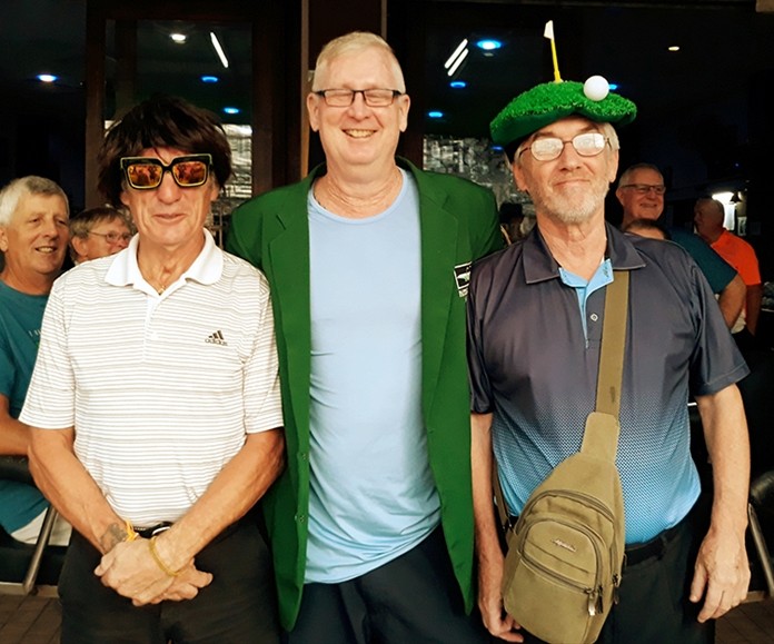 Winner Mike Tottenham with Steve Baker (L) and John Harrison (R).