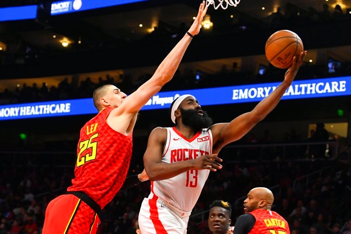 Harden Young Post Triple Doubles Rockets Top Hawks 122 115 Pattaya Mail