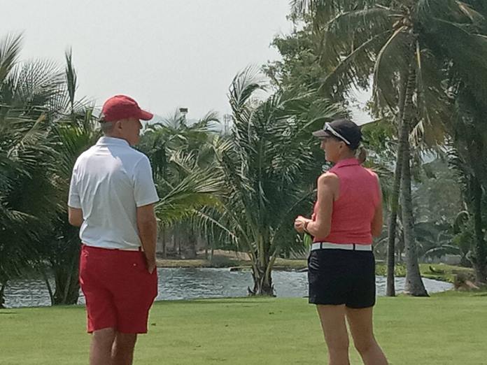Esther Kaufmann & Marco Andrighetto chat before their round.