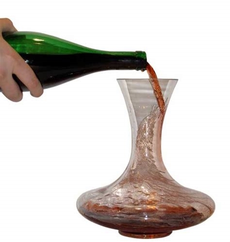 Decanting wine.