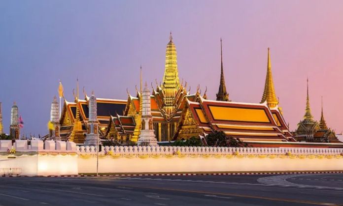 The Grand Palace and Wat PhraKaeo (Temple of the Emerald Buddha) in Bangkok.