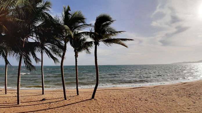 Serene atmosphere of the Dongtal beach in Jomtien, Pattaya City, Chonburi province.