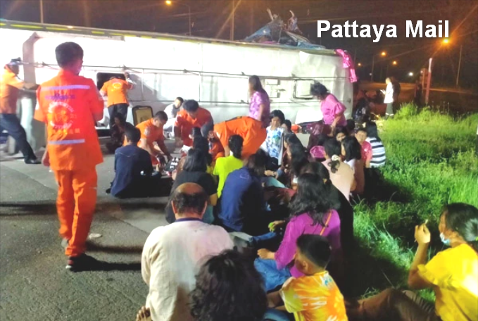 Pattaya-bound tourists killed, 40 hurt in Korat bus crash