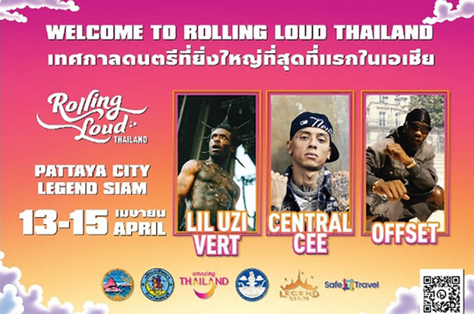 Pattaya to host 'Rolling Loud' hip-hop music festival for Songkran at  Legend Siam April 13-15 - Pattaya Mail