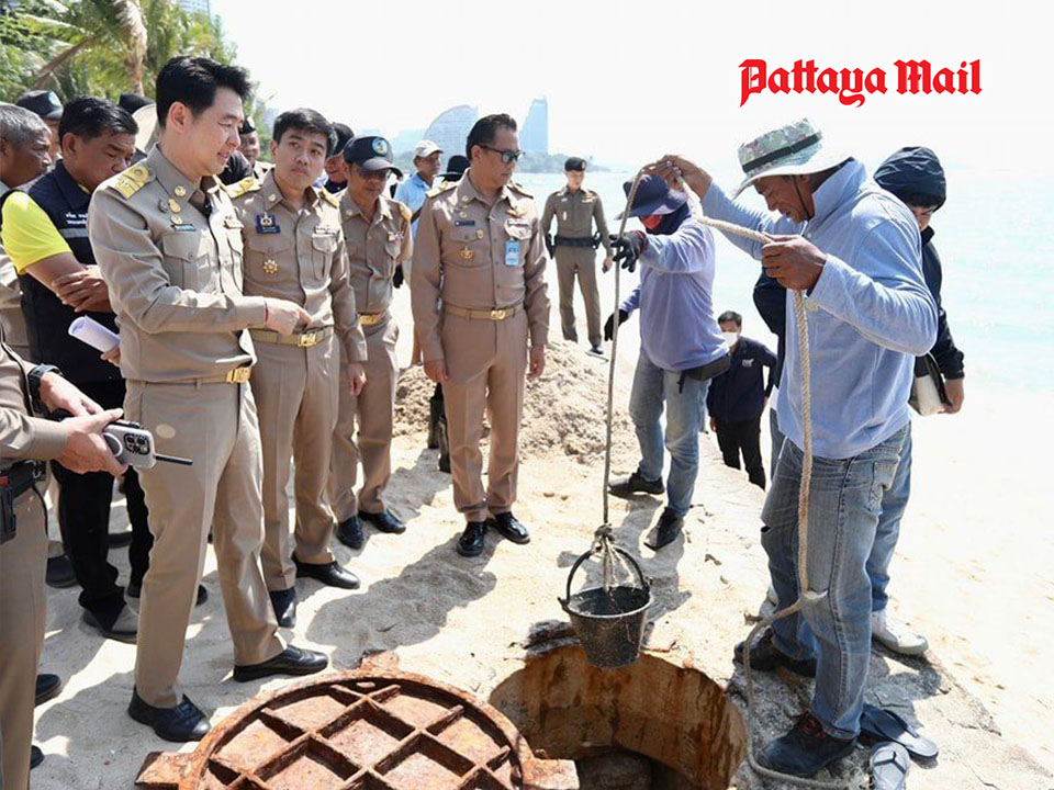 Pattaya mayor inspects Wongamat Beach following wastewater discharge claims